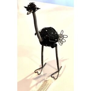 Beaded Cape Ostrich Streetwires Sculpture Art With Tag